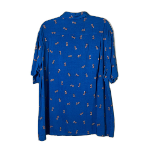 Men Campia Blue Pineapple All over Print Hawaiian Shirt Button Down XL EUC - Picture 2 of 7